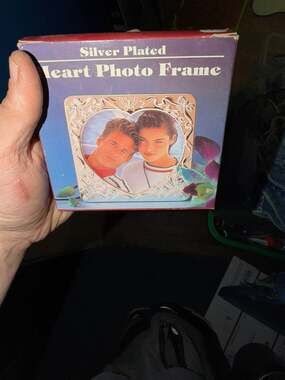 Vintage F433 Silver Plated Heart Photo Frame